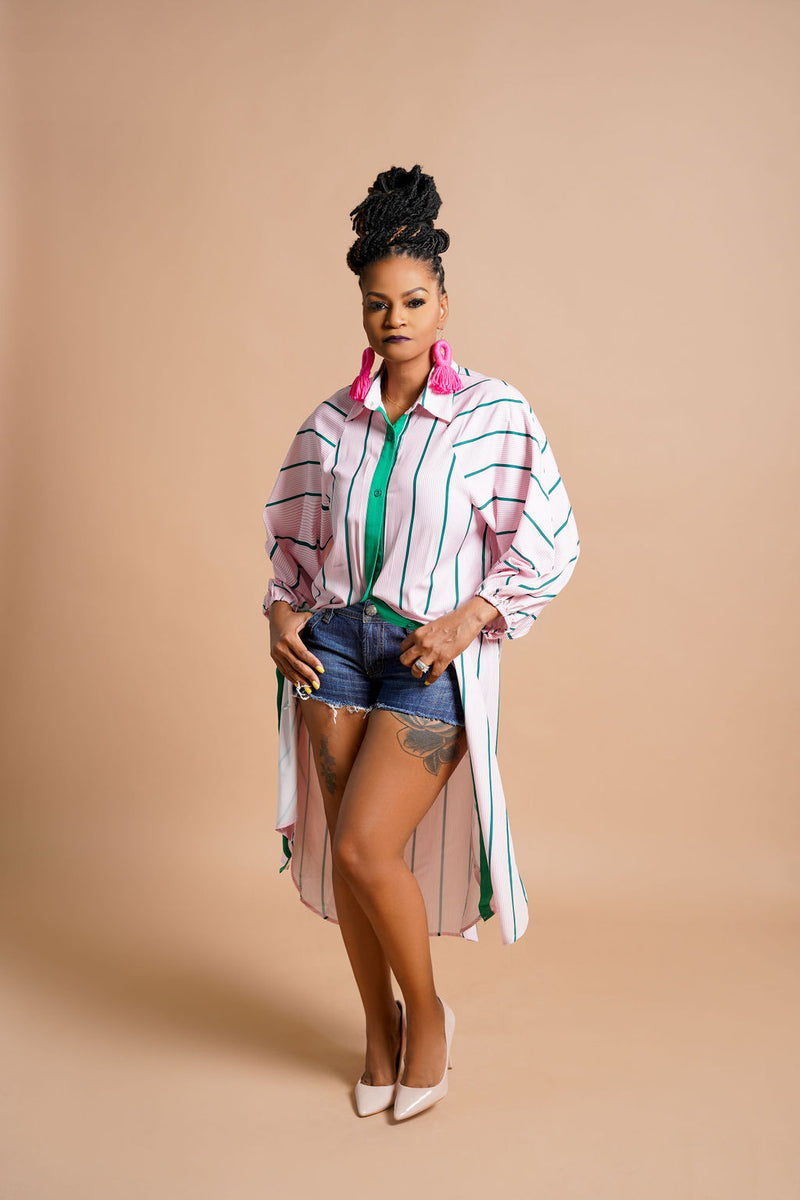 Pink & Green Shirt Dress Pink & Green Shirt Dress