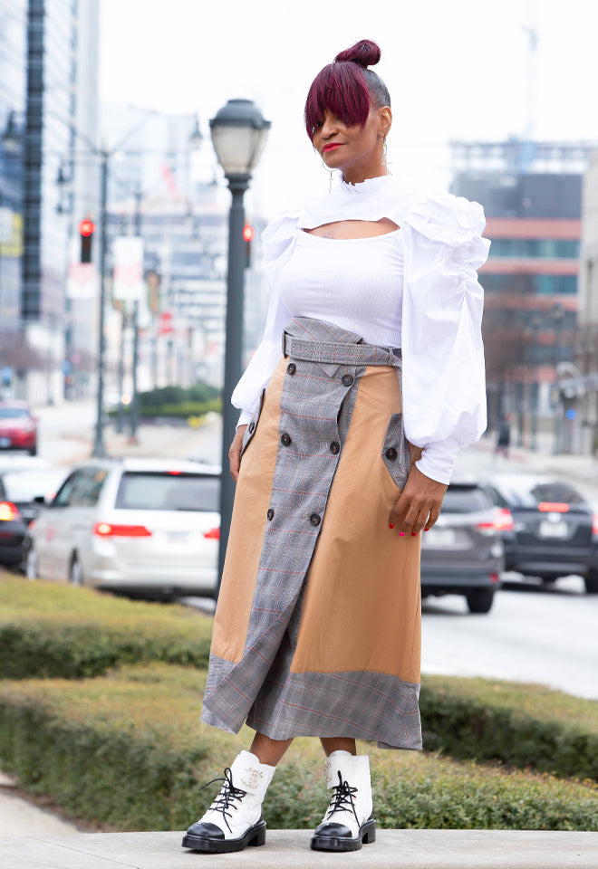 Khaki/Plaid Skirt